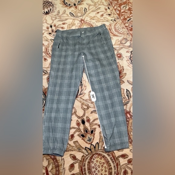89th and Madison checkered black-and-white pants with side zip pockets size LG - Picture 2 of 10
